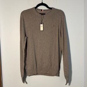 Tommy Hilfiger Men's Grey Crewneck Sweater with Cashmere
